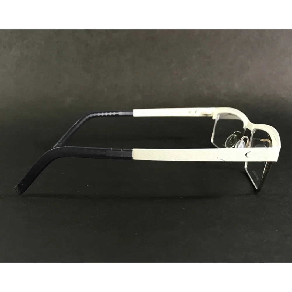 Blackfin Eyeglasses Frames BF674 STATEN COL.400 White Silver Rectangle 53-17-145